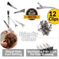 Hair Sectioning Clips, 12 Metal Single Hole Curl Setting Section Duckbill Hairpin for Hairdressing Salon. 