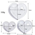 Valentine's Day Chocolate Mould Reusable Heart Shape ABS Plastic Heart Molds Non-Stick 3Pcs/Set Polycarbonate Mold for Baking. 