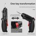 Wego Electric Screwdriver, 3.6V Black Cordless Screwdriver Rechargeable Handle Drill Driver with USB Charging Cable and Accessories. 