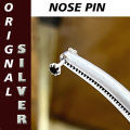 Pure Silver Nosepin with Black Stone for Girls , Original Chandi Ka Koka , Nak da Koka with single Stone.. 