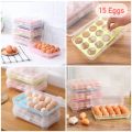 Egg Cartons, PP Egg Holder With Buckle Colorful Tray Store 15 Eggs Egg Container For Refrigerator. 
