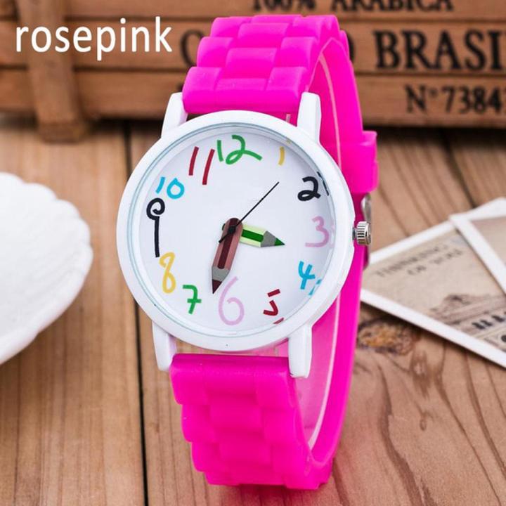 Silicone Watches Children Pencil Pointer Student Watch Quartz Wristwatches Watches Fs99