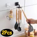 360 Degrees Self-Adhesive Hook Kitchen Bathroom Storage Hanger Wall Hanging Cabinet Shelf Rotating Folding Hooks Foldable Rotatable Mounted Organizer Holder Moisture Proof Swivel Seamless Hangers Mount Adhesive Strong Bearing Manual Detachable. 