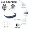 Portable hanging neck sports fan Dual Wind Head Neck Fan, Portable Hanging Neck Fan Rechargeable Neck Fan. 
