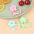 Flower Silicone Straw Covers For Water Glass Bottle Flower Shape Drinking Dust Cap Straw Tips Cover Cup Accessories For 8mm-Cola Kids. 