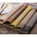 Placemats Easy to Clean Plastic Kitchen table place mats Washable PVC Woven Vinyl Placemat for Dining Table Mats Set of 6. 