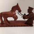 Dancing Horse, Wooden Dancing Horse And Men, Wooden Horseman Sculpture, Wooden Decor.. 