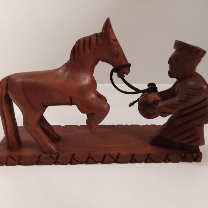 Dancing Horse, Wooden Dancing Horse And Men, Wooden Horseman Sculpture, Wooden Decor.