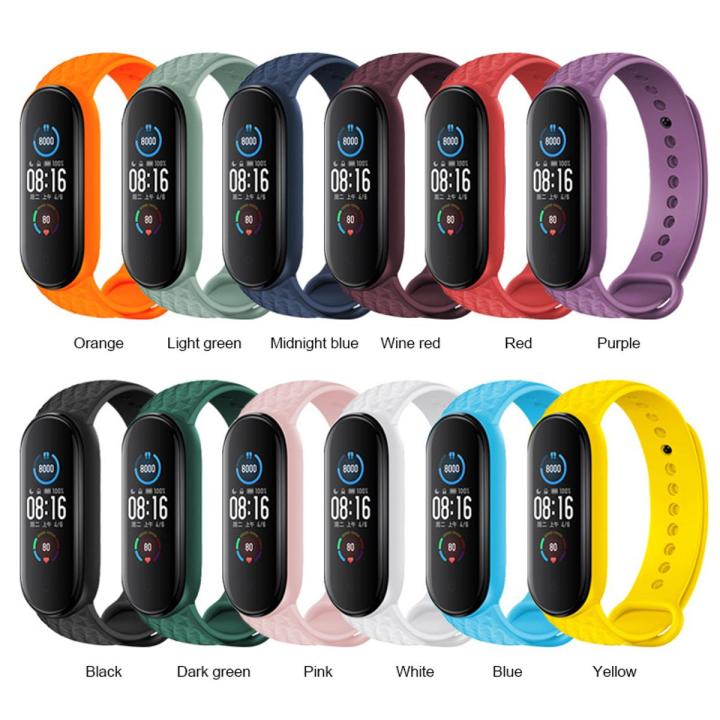 Replacement Wristband For Mi Band 5 Strap Diamond Pattern And Size Can Be Adjusted