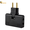 Universal Rotating Wall Socket - 3 In 1 Extension Power Adapter - Round/Flat Pin To Round Pin Plug Converter- EU Standard 180 Degree Rotatable Plug. 