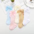 I LOVE DADDY&MUMMY-Cute Bowknot Baby Socks Cotton Bows Baby Girls Knee Socks Spring Summer Mesh Kids Infant Toddler Knee High Socks 0-2Y. 