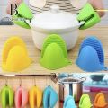 Brand Bytes 2 Pcs Silicon Pot Holder - Silicon Oven Mitts , Heat Resistant Gloves , Kitchen Accessories Anti Slip Baking Mitts , Silicon Hot Pot Holders. 