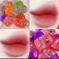 Trendy Korean Heart Lip Gloss Cute Lip Gloss Cosmetic Matte Lip Plumper l Lip Gloss Non Sticker. 
