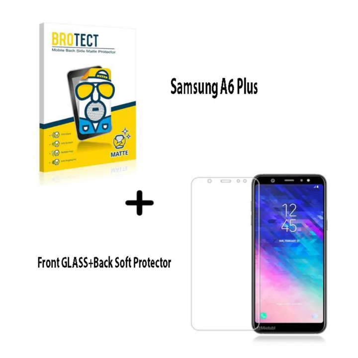 Samsung%20Galaxy%20A6%20Plus%20Polish%20Glass%20Tempered%20Glass%20And%20Back%20Matte%20Protector%202%20in%201%20Combo%20-%20Image%203