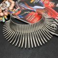 Women's Big African Necklace Indian Style Bending Alloy Big Thorn Statement Collar Choker Silver Color. 