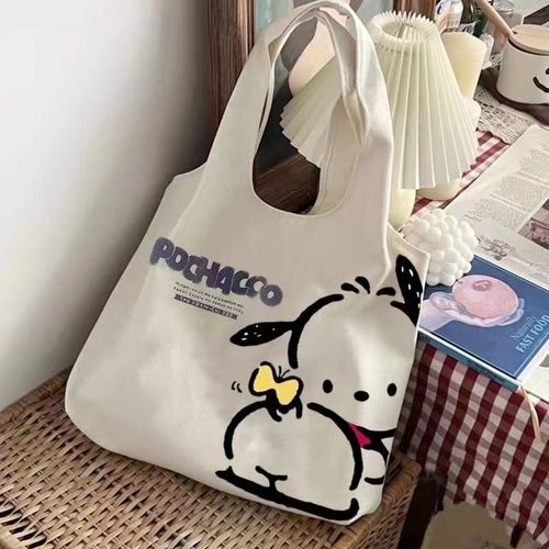 Cute%20Girly%20Cartoon%20Pochacco%20Good%20Quality%20Woman%20Large%20White%20Top-handle%20Shoulder%20Bag%20Canvas%20Tote%20Bag%20Shopping%20Bag%20-%20Image%203