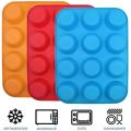 Silicone Cupcake Mold Muffin Tray Tin Cupcake Pan 12-Cup Cavities. 