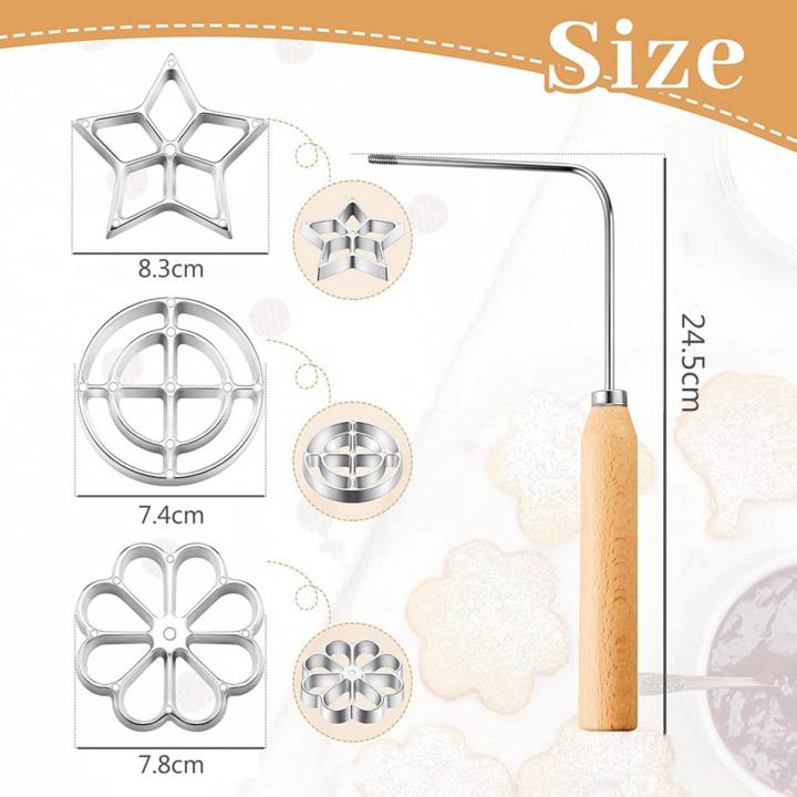 Mould with Handle Rose Flower Cookies Tool Cast Mould Set for Kitchen Baking