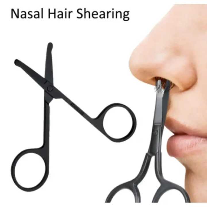 Small and Manual Stainless Steel Nose Hair Cut Round Head Scissor