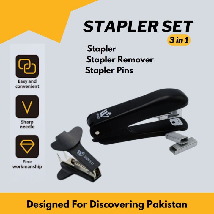 WBM 3 in 1 Stapler Set | Stapler, Stapler Remover, Stapler Pins