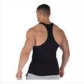 Pack of 3 - Black 100 % Pure Combed Cotton Body Builder Vest / Gym Stringer vest / top trunk / Black vest. 