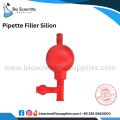 Pipette Filler Red Color Made of Silicon Rubber - Silicon Rubber Pipette Filler, 3 Valves Lab Pipette Filler Bulb, Three Valve Safety Pipette Filler. 