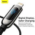 Baseus LED Display Fast Charging Cable USB Type C Nylon Braided Durable Data Cable. 