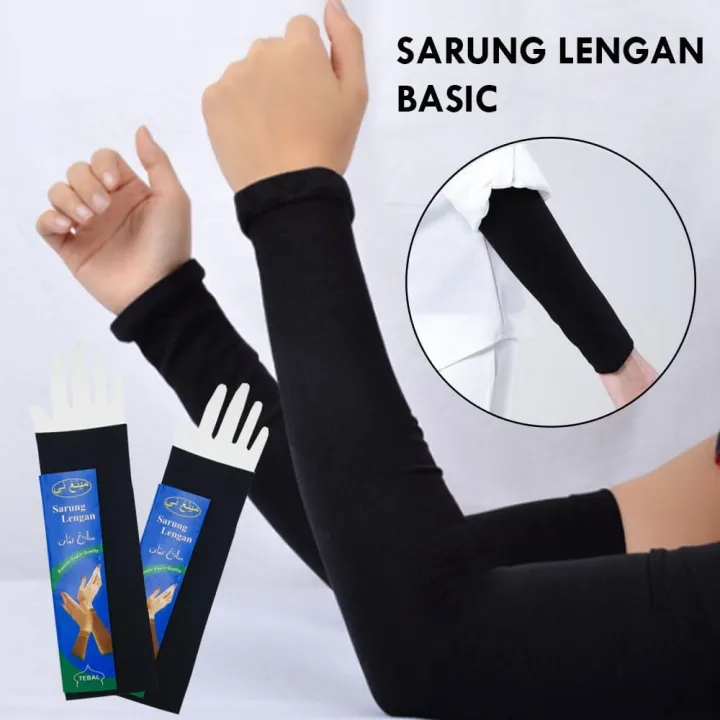 1%20Pair%20Plain%20Muslim%20Oversleeves%20Abaya%20Hijab%20Islam%20Islamic%20Sleeves%20Arm%20Cover%20-%20Image%203