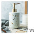 300ml/13 Oz Marble Pattern Ceramic Soap Dispenser/Cup with Golden Pump. 