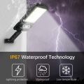Solar Street Light Motion Sensor 120COB LED Three Lighting Modes, IP67 Water Proof Solar Security Light Flood Light Lamps for Garage, Patio, Path, Garden, Eave, Fence, Entrance Outdoor Lighting. 