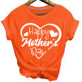 G&H Happy Mothers Day Women Letter Heart Print Short Sleeve O Neck T-Shirt Tee Top. 