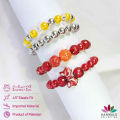 Red Bow & Yellow Silver Bracelets for Baby Girls Fashion Jewellery. 