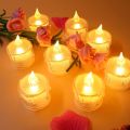 2 Pcs LED Tea Light Candle, Battery Operated LED Tealights Bulk Warm White Realistic Fake No Flickering Candle for Wedding, Valentine's Day, Halloween. 