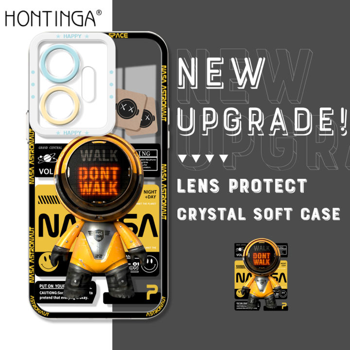 Hontinga for Infinix Zero 20 Back Cover New Astronaut Crystal Case Camera Protection Transparent TPU Soft Phone Cover