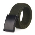 Solid Color Men Women Ladies Female Male Uni Plain Webbing Cotton Canvas Metal Buckle Belt Clothing Accessories 0724. 