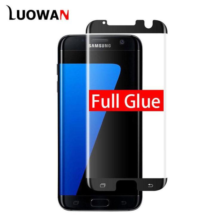 Galaxy S7 edge Full Glue Tempered Glass Screen Protector, [Case Friendly][100% Touch Sensitivity] Anti Scratch/Fingerprint For Samsung Galaxy S7 edge 5.5 inch(Black)