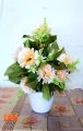Artificial Flowers Peach color Ganda Bunche 12 Flowers With Bowl Use for Home Decorations. 