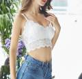 Yingbao Lace crop tops bralette for Women Teen Girl Sleeveless Ladies Sleep Night Plain Tank Camisole Vest Bra Tops White Black Red. 