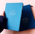 Sun or Moon Minimalistic Blue BuJo Notebook Dot grid Diary Dotted pages A5 Journal. 
