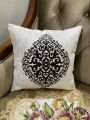 Multicolor Square 16x16 Luxury Velvet Cushion Cover Sets with Embroidery Slick with Side Zip. 