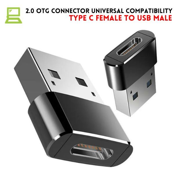 Type C to USB Converter Adapter 2.0 OTG Connector Mini Adapter - USB C Female to USB Male Convertor - Universal Compatibility With All Type C ports