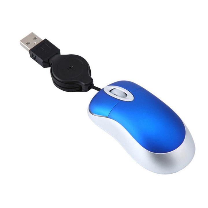 Mini Optical Retractable Mouse Mini Wired Mouse Retractable USB Cable Ergonomic Office Computer PC Laptop Gaming Mice