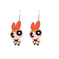 Cute Powerpuff Girls Earrings Blossom Bubbles Buttercup Powerpuff Girls Dangle Earrings Charm For Pendant Kids Adults Fans Gift. 