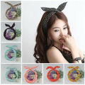1 Multicolour Korean Version of Rabbit ears or Bunny Style hair bands for Girls and Women Elastic Headband. 
