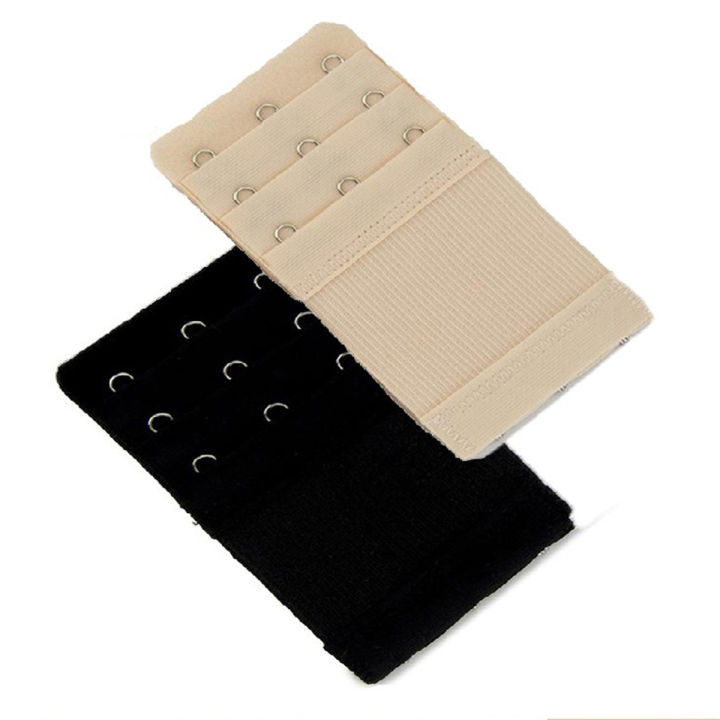 Pack of 2 - Bra Extenders - Elastic 2 Hook Soft Bra Extension (SKIN & BLACK)