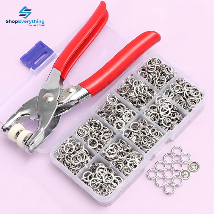 Metal Snap Button Fastener Kit 9.5mm with Pliers – DIY Snap Fasteners ...