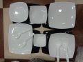 Melamine short dinner set in black 32 pieces. 