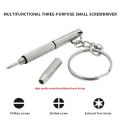 Glasses Screwdriver Portable Multifunctional Three-in-One Small Screwdriver Glasses Watch Mobile Phone Three-Purpose Repair Tool. 
