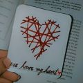 trendy heart design card for loved ones / cute thread card gift. 
