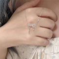 【Hot demand】Fashion Double Layered Bowknot Pendant Necklace For Women Girls Elegant Versatile Necklace Clavicular Chain Jewelry Accessories Luolong.